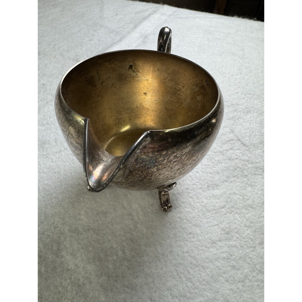 Vintage Silverplate Creamer & Sugar Bowl Set Footed Victorian Style - Picture 6 of 12